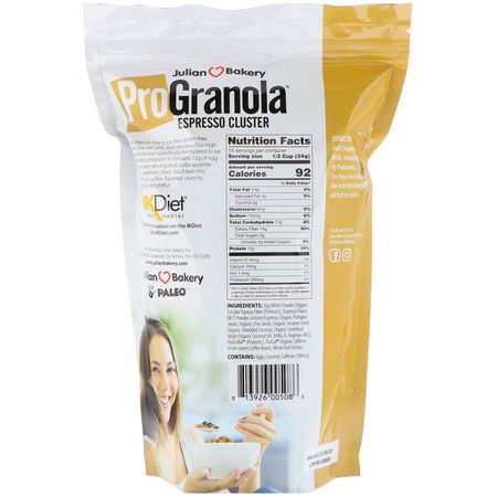 格蘭諾拉麥片, 早餐食品: Julian Bakery, Pro Granola, Espresso Cluster, 17.9 oz (510 g)