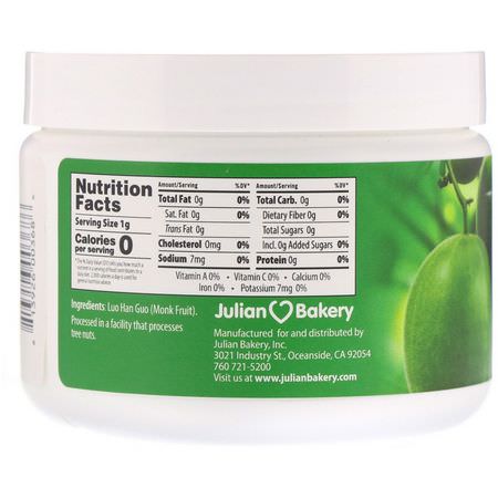 和尚水果羅漢甜味劑: Julian Bakery, Pure Monk Fruit, 3.5 oz (100 g)