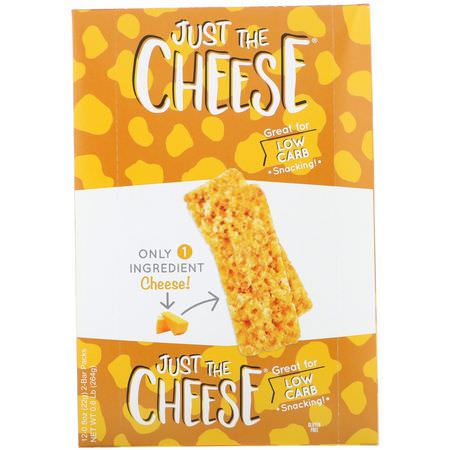 小吃: Just The Cheese, Mild Cheddar Bars, 12 Bars, 0.8 oz (22 g)