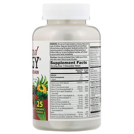 多種維生素, 補品: KAL, Enhanced Energy, Whole Food Multivitamin, Mango Pineapple Flavor, 60 Chewable Tablets