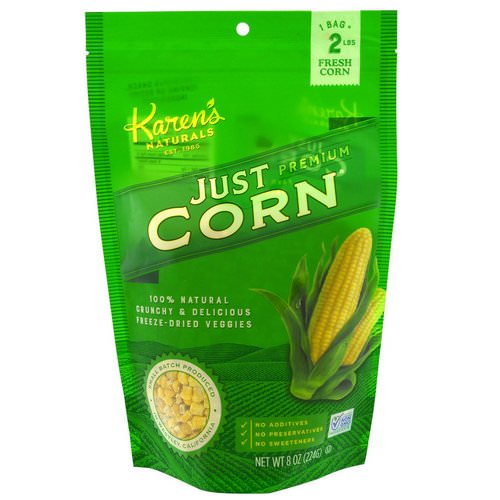 Karen's Naturals, Premium Freeze-Dried Veggies, Just Corn, 8 oz (224 g) Review