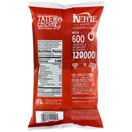 芯片, 小吃: Kettle Foods, Potato Chips, Backyard Barbeque, 5 oz (141 g)