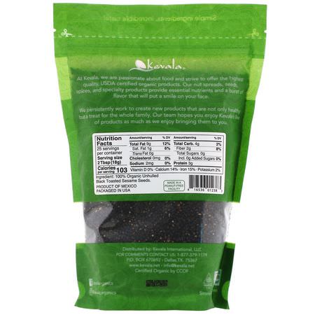 種子, 堅果: Kevala, Organic Black Toasted Sesame Seeds, Unhulled, 16 oz (454 g)
