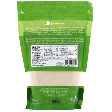 混合物, 麵粉: Kevala, Organic Sesame Flour, 16 oz (454 g)