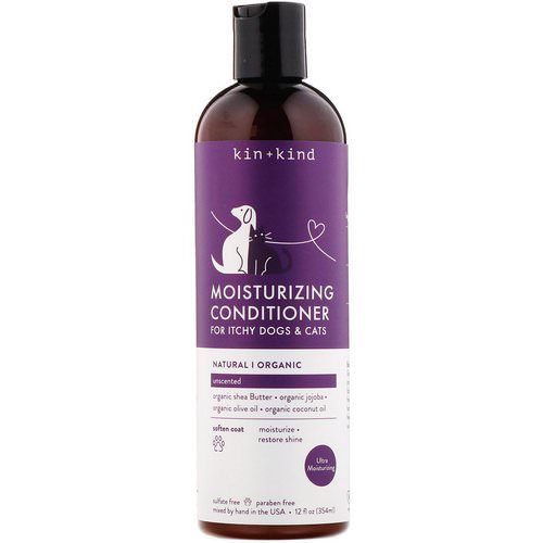 Kin+Kind, Moisturizing Conditioner, for Itchy Dogs & Cats, Unscented, 12 fl oz (354 ml) Review