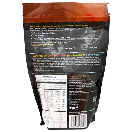 小吃, 零食: KIND Bars, Healthy Grains, Cinnamon Oat Clusters with Flax Seeds, 11 oz (312 g)
