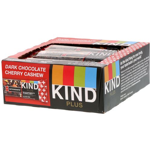 KIND Bars, Kind Plus, Dark Chocolate Cherry Cashew + Antioxidants, 12 Bars, 1.4 oz (40 g) Each Review