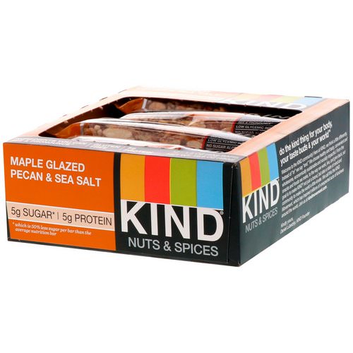 KIND Bars, Nuts & Spices, Maple Glazed Pecan & Sea Salt, 12 Bars 1.4 oz (40 g) Each Review