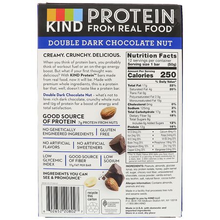 KIND Bars Soy Protein Bars - 大豆蛋白棒, 蛋白棒, 核仁巧克力餅, 餅乾
