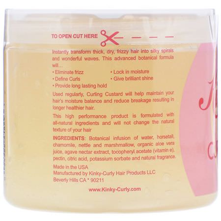 髮膠, 頭髮造型: Kinky-Curly, Original Curling Custard, Natural Styling Gel, 16 oz (472 ml)