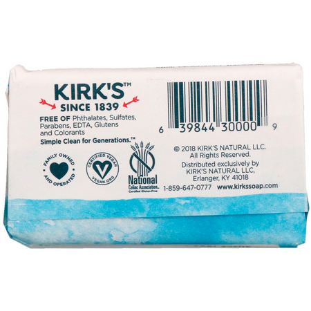 Kirks Castile Soap - 卡斯蒂爾香皂, 香皂, 淋浴, 沐浴