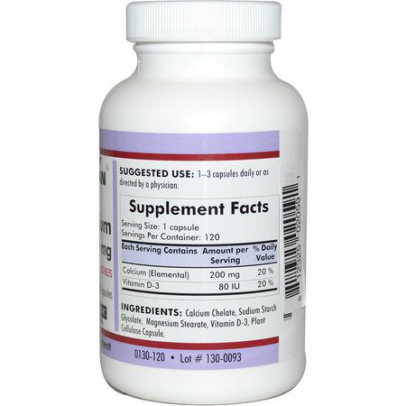 鈣加維生素D, 鈣: Kirkman Labs, Bio-Max Series, Calcium, 200 mg, 120 Capsules