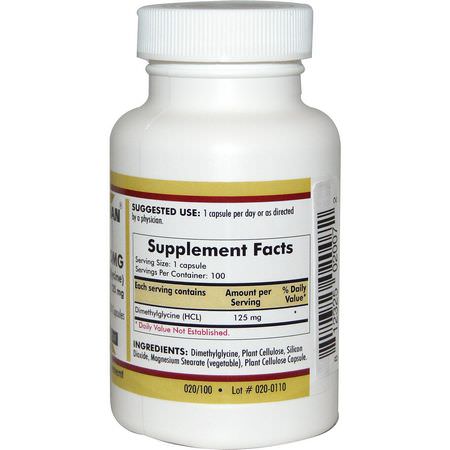 流感, 咳嗽: Kirkman Labs, DMG (Dimethylglycine), 125 mg, 100 Capsules