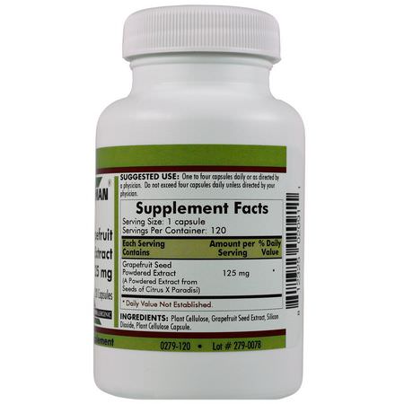 葡萄柚籽提取物, 抗氧化劑: Kirkman Labs, Grapefruit Seed Extract, 125 mg, 120 Capsules