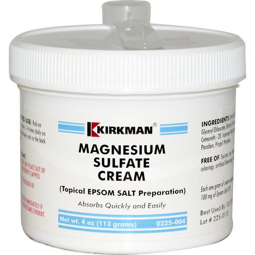 Kirkman Labs, Magnesium Sulfate Cream, 4 oz (113 g) Review