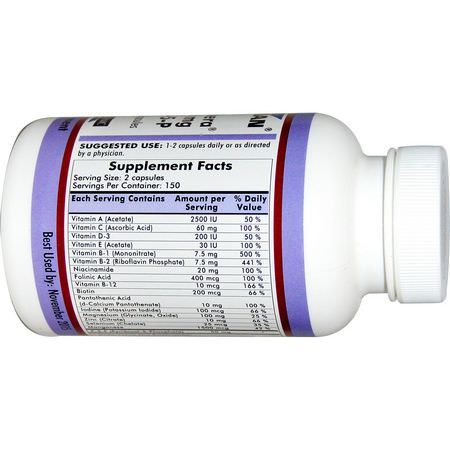 多種維生素, B6吡ox醇: Kirkman Labs, Nu-Thera with 50 mg P-5-P, 300 Capsules