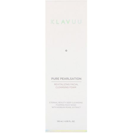 清潔劑, 洗面奶: KLAVUU, Pure Pearlsation, Revitalizing Facial Cleansing Foam, 4.39 fl oz (130 ml)