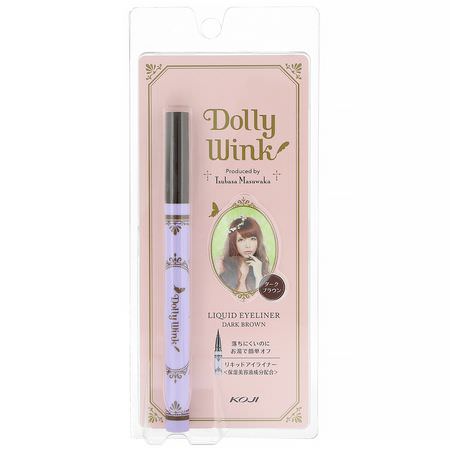 眼線液, 眼睛: Koji, Dolly Wink, Liquid Eyeliner, Dark Brown, 0.2 fl oz (7 ml)