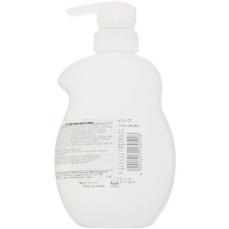 肥皂, 沐浴露: Kracie, Naive, Body Wash, Peach, 17.9 fl oz (530 ml)