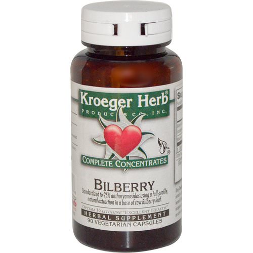 Kroeger Herb Co, Bilberry, 90 Veggie Caps Review