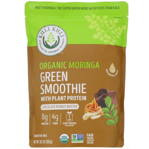 Kuli Kuli, Organic Moringa Green Smoothie With Plant Protein, Chocolate Peanut Butter, 10.7 oz (302 g) Review