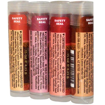 有色, 潤唇膏: Kuumba Made, Lip Shimmers, 4 Pack, .15 oz (4.25 g) Each