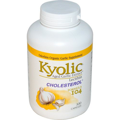 Kyolic, Aged Garlic Extract with Lecithin, Cholesterol Formula 104, 300 Capsules Review