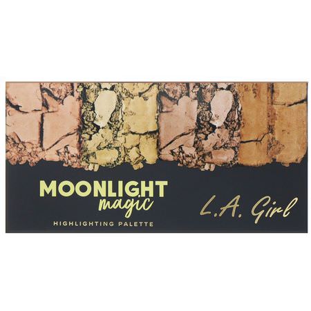 化妝禮品, 熒光筆: L.A. Girl, Moonlight Magic Highlighting Palette, 0.14 oz (4 g) Each