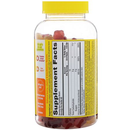 兒童維生素D, 健康: L'il Critters, Vitamin D3 Bone Support Gummy Vitamin, Natural Fruit Flavors, 190 Gummies