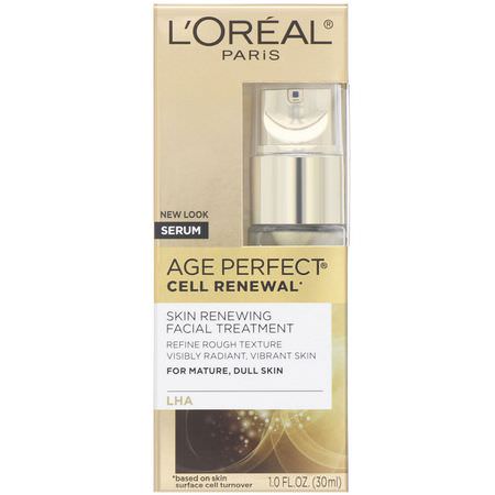 血清, 治療: L'Oreal, Age Perfect Cell Renewal, Skin Renewing Facial Treatment, 1 fl oz (30 ml)