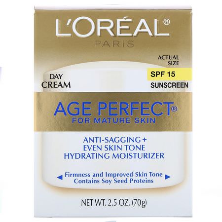 面部保濕霜, 護膚: L'Oreal, Age Perfect, Day Cream, SPF 15, 2.5 oz (70 g)
