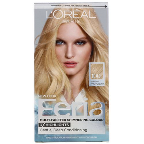 L'Oreal, Feria, Multi-Faceted Shimmering Color, 100 Very Light Natural Blonde, 1 Application Review
