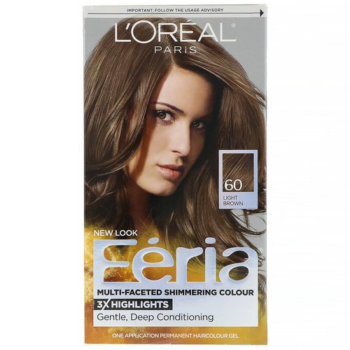 L'Oreal, Feria, Multi-Faceted Shimmering Color, 60 Light Brown, 1 Application Review