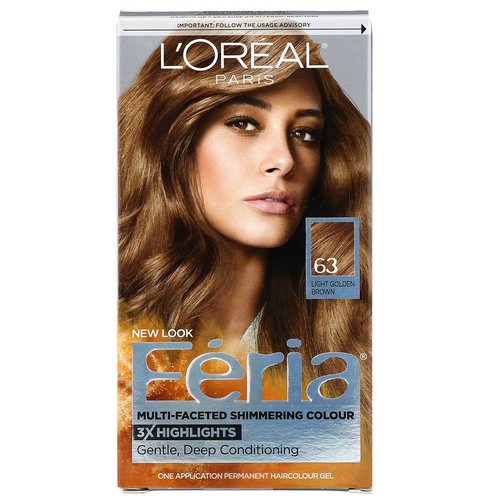 L'Oreal, Feria, Multi-Faceted Shimmering Color, 63 Light Golden Brown, 1 Application Review