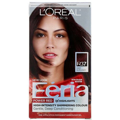 L'Oreal, Feria, Power Red, R37 Deep Burgundy, 1 Application Review