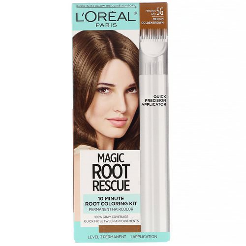 L'Oreal, Magic Root Rescue, 10 Minute Root Coloring Kit, 5G Medium Golden Brown, 1 Application Review