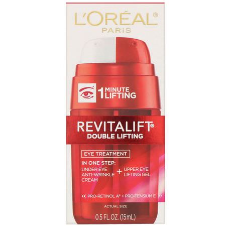 治療, 眼霜: L'Oreal, Revitalift Double Lifting, Eye Treatment, 0.5 fl oz (15 ml)