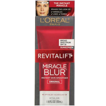 血清, 治療: L'Oreal, Revitalift Miracle Blur, Instant Skin Smoother, Original, SPF 30, 1.18 fl oz (35 ml)