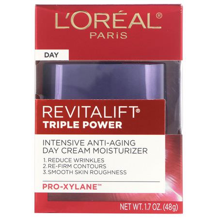 面部保濕霜, 護膚: L'Oreal, Revitalift Triple Power, Intensive Anti-Aging Day Cream Moisturizer, 1.7 oz (48 g)