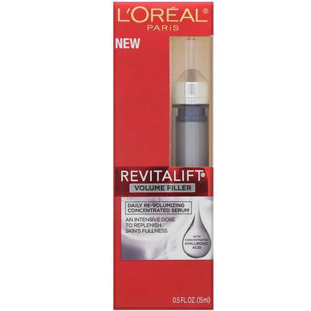 血清, 治療: L'Oreal, Revitalift Volume Filler, Daily Re-Volumizing Concentrated Serum, 0.5 fl oz (15 ml)