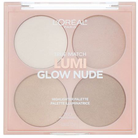 化妝禮品, 熒光筆: L'Oreal, True Match Lumi Glow Nude Highlighter Palette, 760 Moonkissed, 0.26 oz (7.3 g)