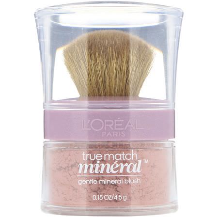 臉紅, 臉部: L'Oreal, True Match Naturale Mineral Blush, 486 Pinched Pink, 0.15 oz (4.5 g)