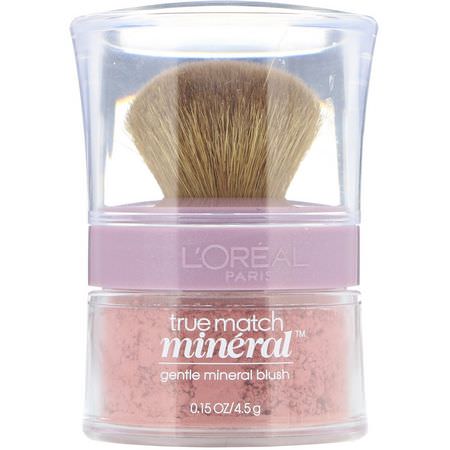 腮紅, 臉部: L'Oreal, True Match Naturale Mineral Blush, 488 Soft Rose, 0.15 oz (4.5 g)