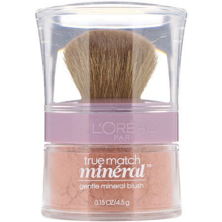 臉紅, 臉部: L'Oreal, True Match Naturale Mineral Blush, 492 Bare Honey, 0.15 oz (4.5 g)