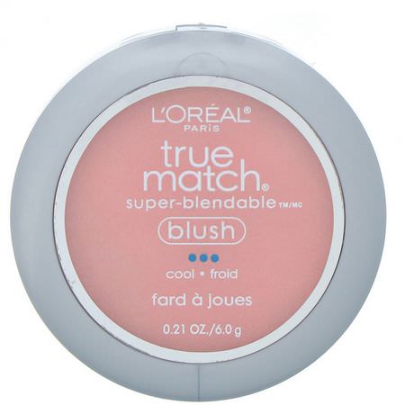 腮紅, 臉部: L'Oreal, True Match Super-Blendable Blush, C5-6 Rosy Outlook, .21 oz (6 g)