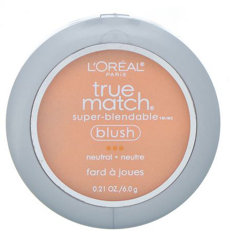 臉紅, 臉部: L'Oreal, True Match Super-Blendable Blush, N3-4 Innocent Flush, .21 oz (6 g)