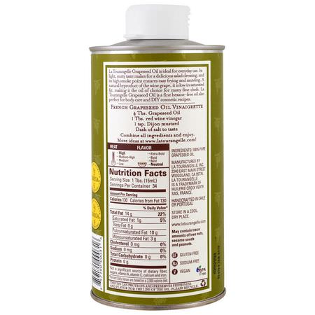 油菜籽, 按摩油: La Tourangelle, Expeller-Pressed Grapeseed Oil, 16.9 fl oz (500 ml)