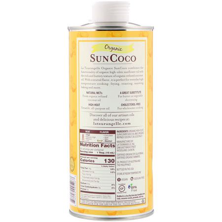 醋, 油: La Tourangelle, Organic SunCoco, Sunflower Oil & Coconut Oil Blend, 25.4 fl oz (750 ml)