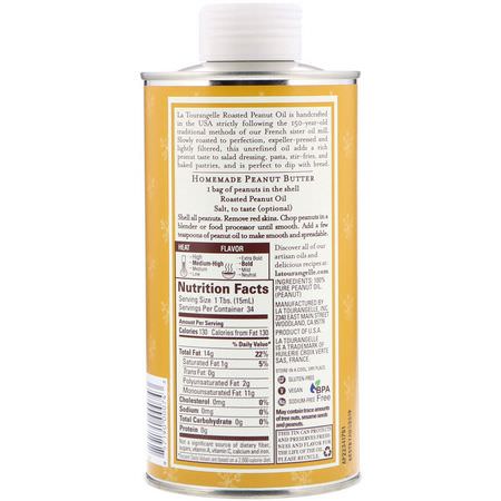 醋, 油: La Tourangelle, Roasted Peanut Oil, 16.9 fl oz (500 ml)