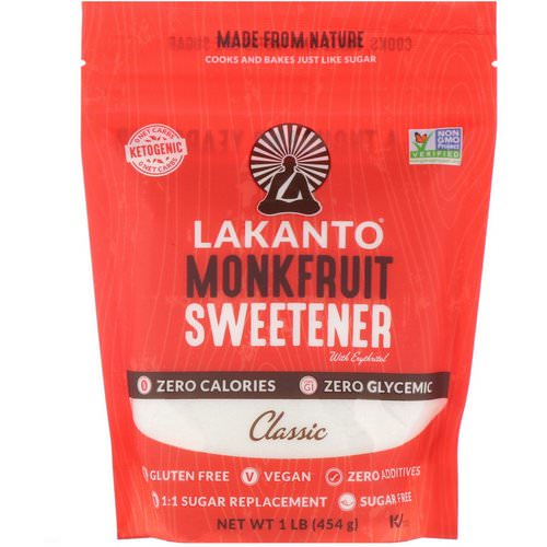 Lakanto, Monkfruit Sweetener with Erythritol, Classic, 1 lb (454 g) Review